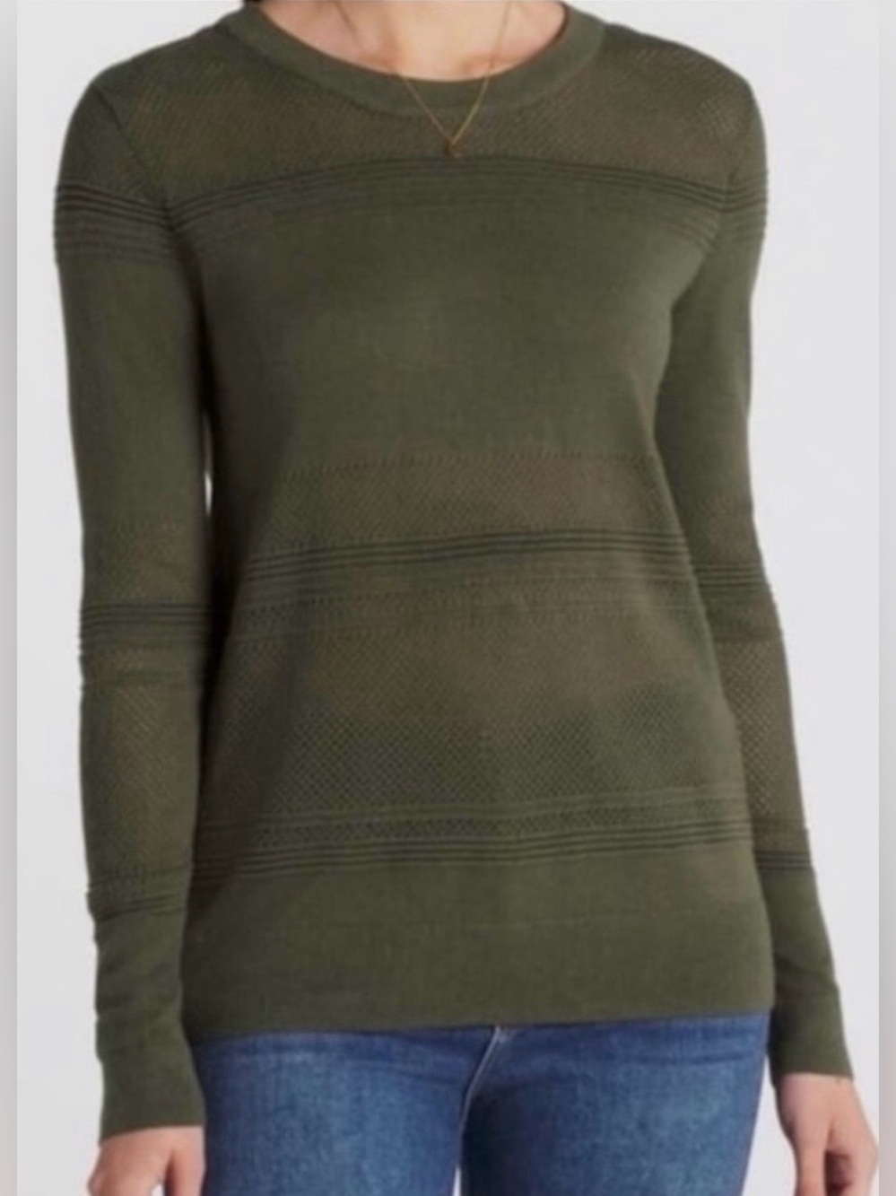 Market & Spruce ~ Women’s Dark Green Crewneck Sweater